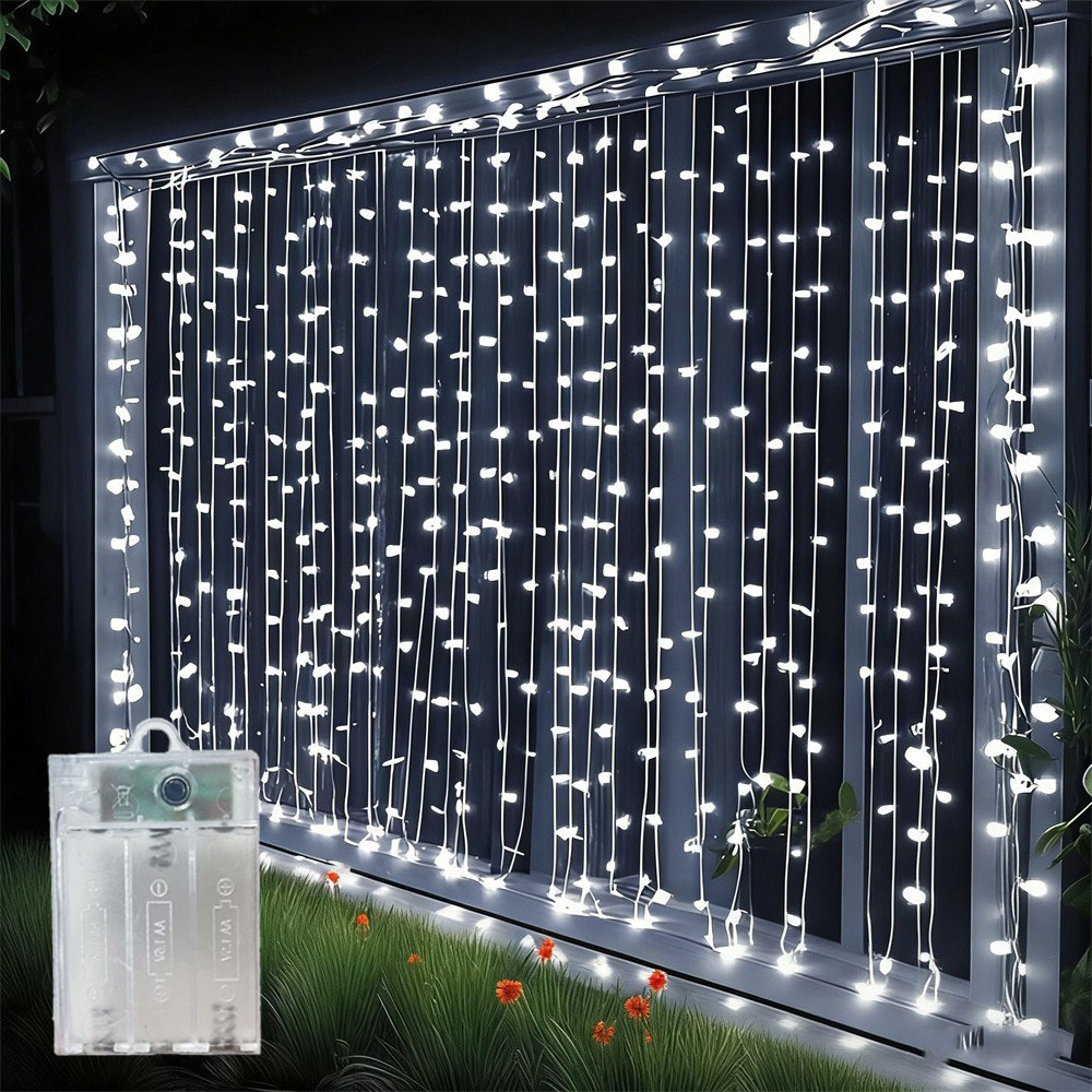 Led Fairy String Lights - Светодиодная гирлянда-штора на батарейках, 3/6 м,