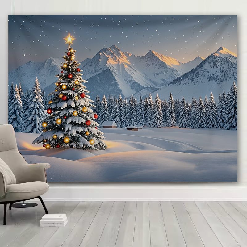 Christmas Tree Artificial - VIKAMA Настенное панно «Снежная гора и