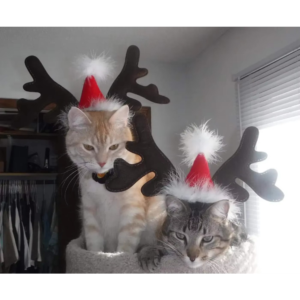 Reindeer Antlers Headband - Рождественский ободок для домашних животных в