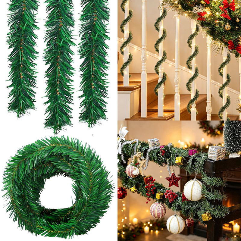 Зеленая рождественская гирлянд – обзор и цена Tinsel Garland Decoration