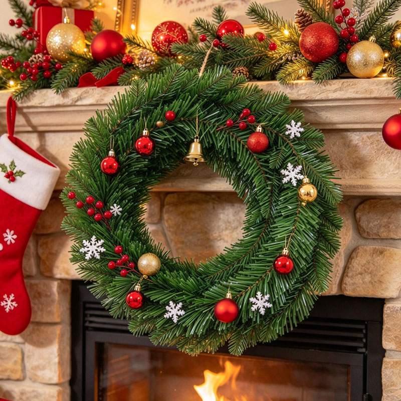 Зеленая рождественская гирлянд – обзор и цена Tinsel Garland Decoration